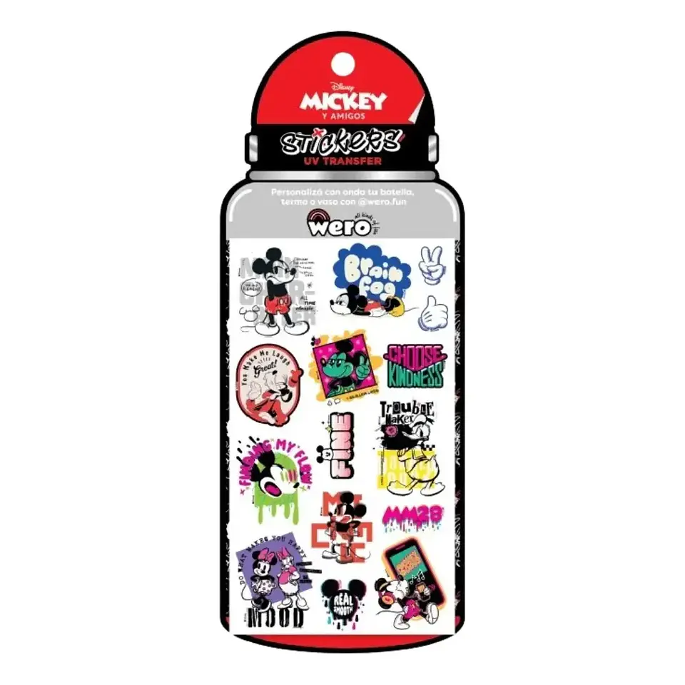 Sticker Mickey Mouse Para Botella Mickey Uv Transfer - WERO 1