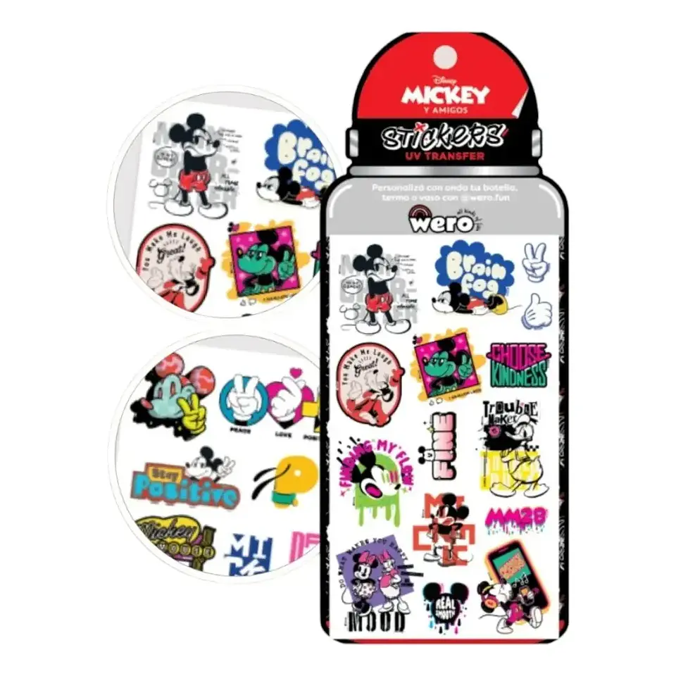 Sticker Mickey Mouse Para Botella Mickey Uv Transfer - WERO 3