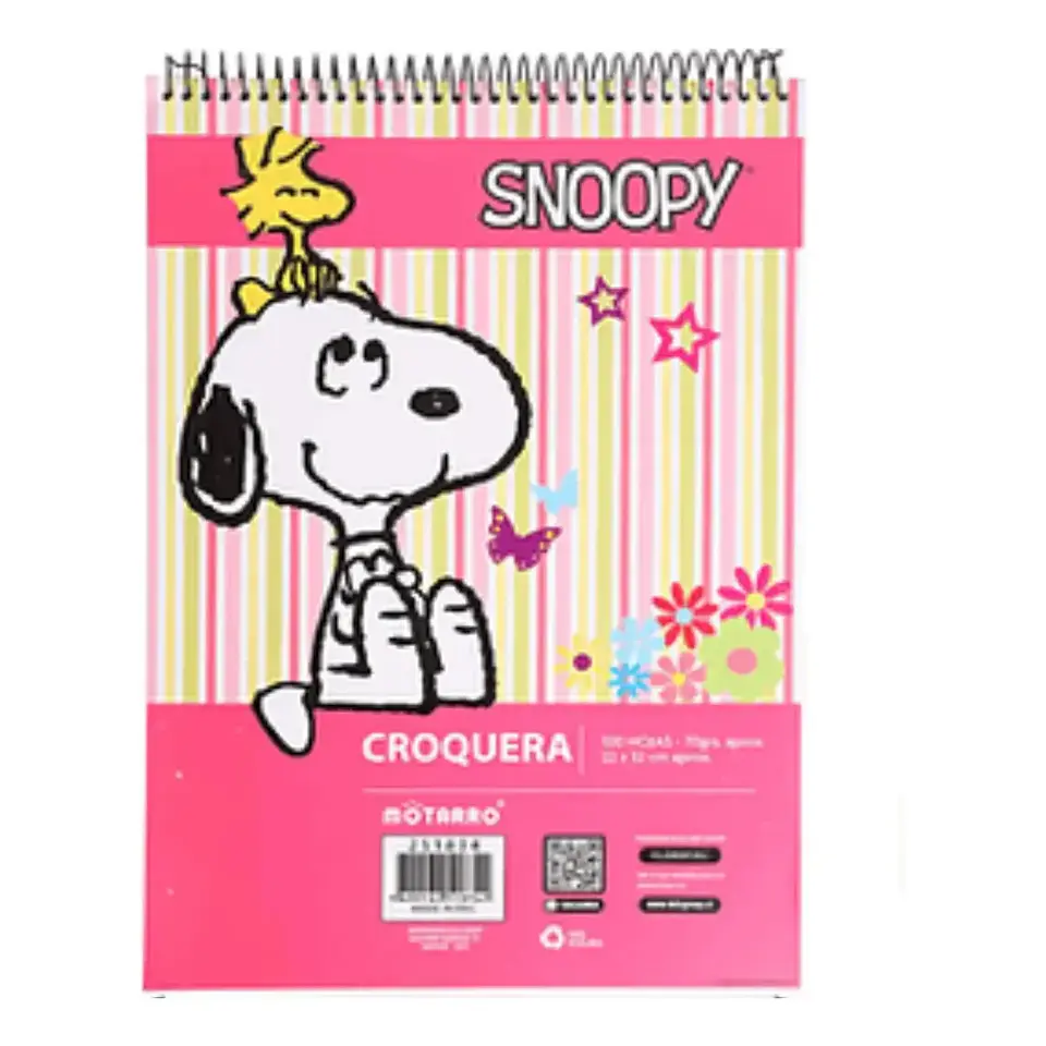 Croqueta Snoopy Tamaño Oficio 100 Hojas Motarro 1