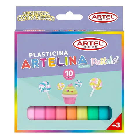 Plasticina 10 Un. Colores Pasteles Artel