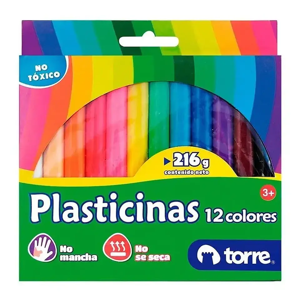 Plasticina 12 Colores 216 gr Torre 1