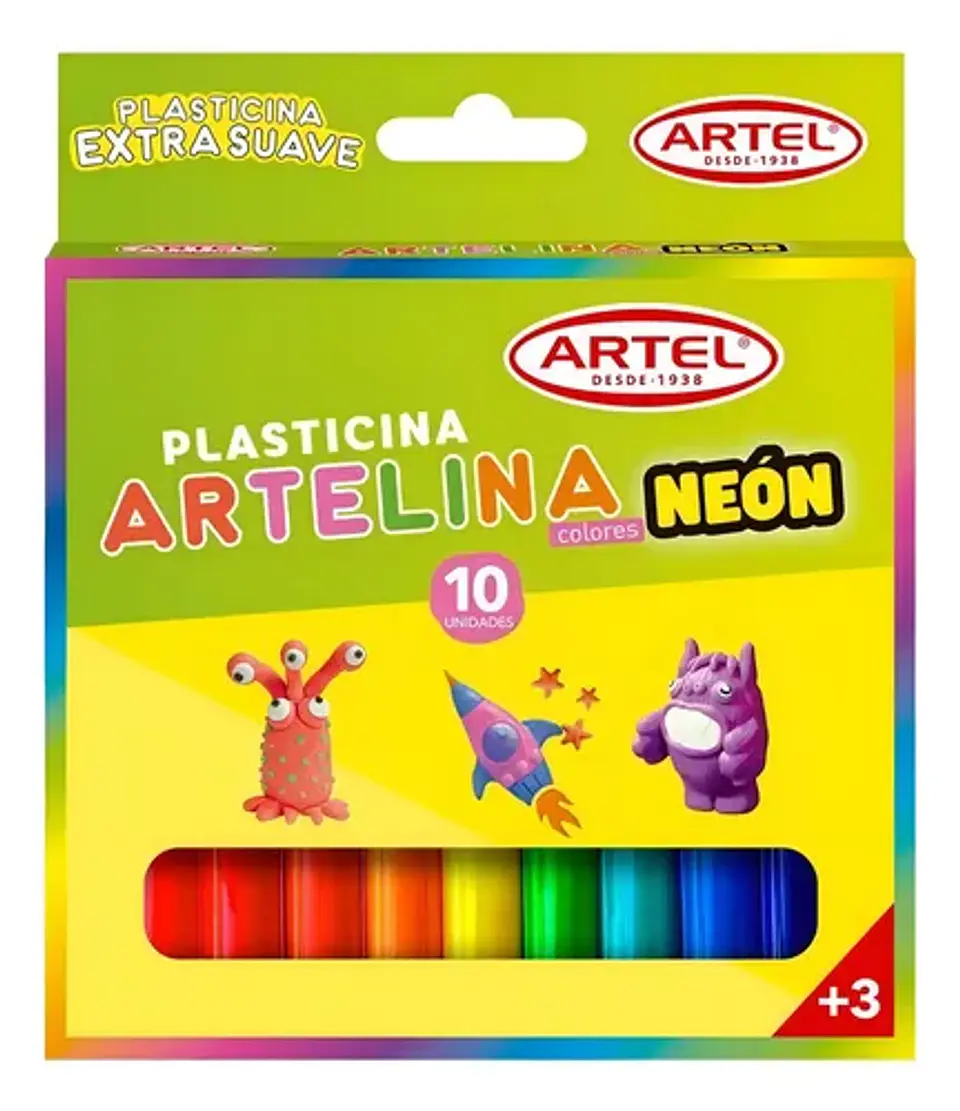 Plasticina Artelina 10 Colores Artel Neón  1