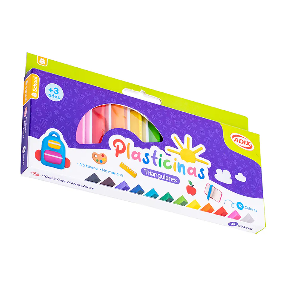 Lápices de Cera triangulares 12 Colores Adix 1