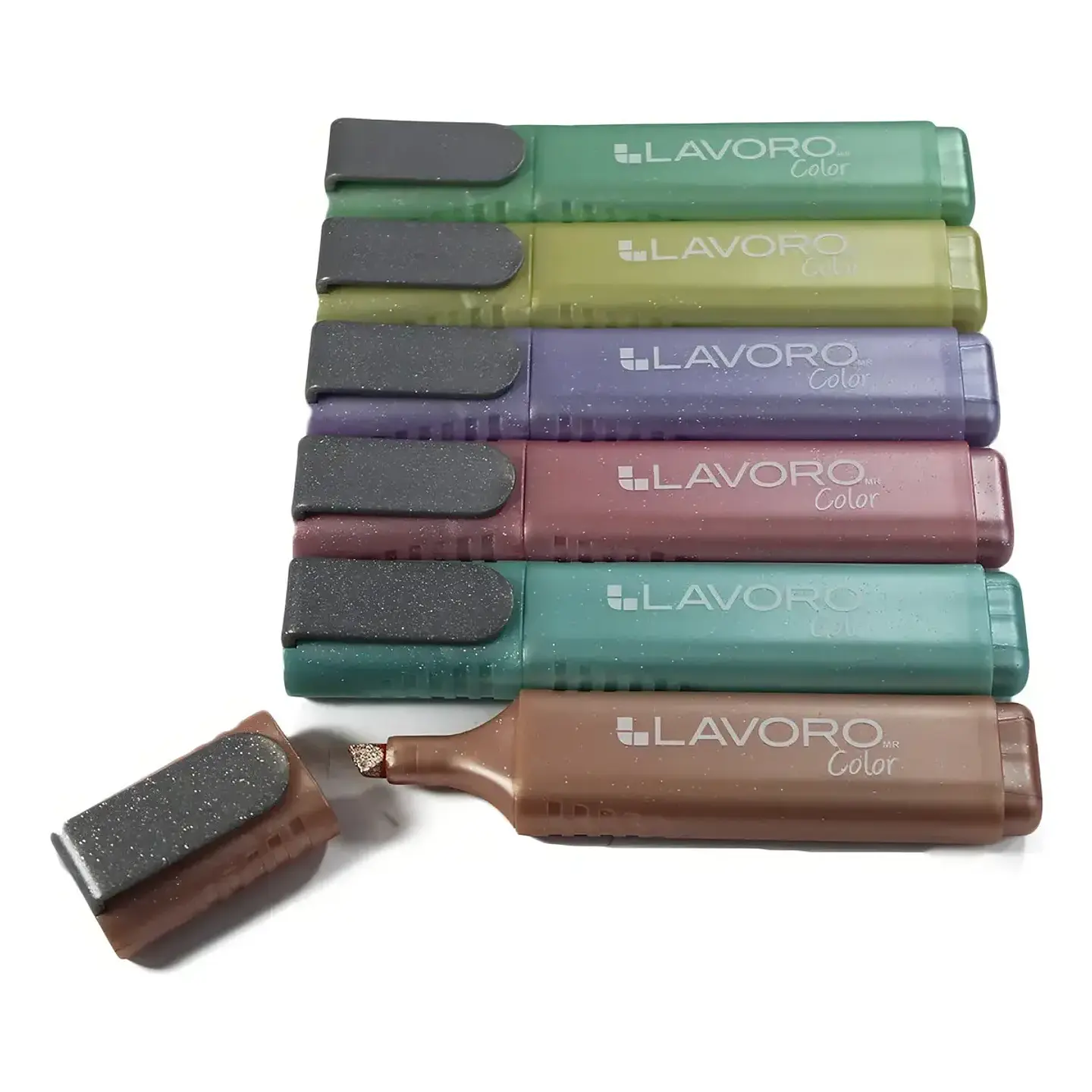 Destacador Escritorio Metalizado Colores Variados Lavoro 1