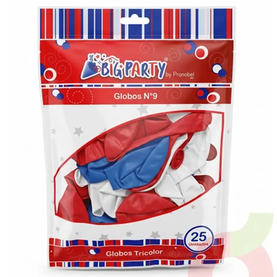 Globos Látex Tricolor 25 Unid   1