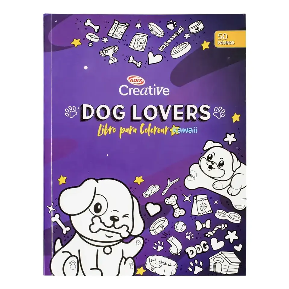 Libro Para Colorear Kawaii Dog Lovers - Adix Creative 1