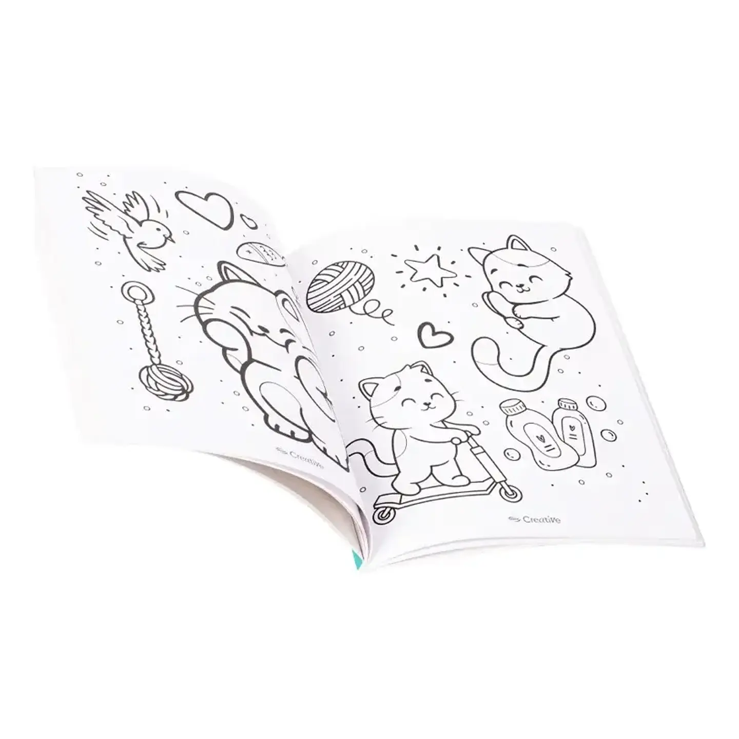 Libro Colorear Cat Lover Kawai 50 Diseños Creative 2