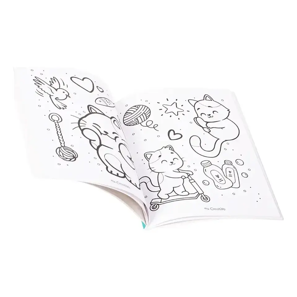 Libro Colorear Cat Lover Kawai 50 Diseños Creative 2
