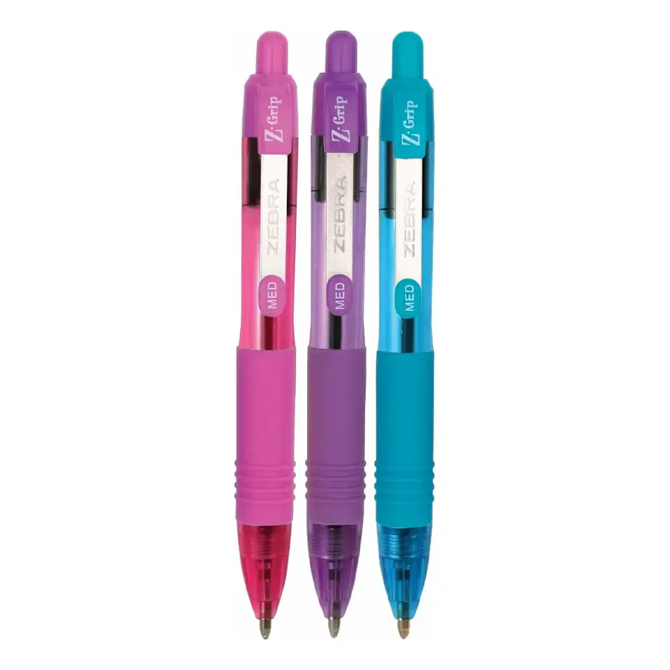Bolígrafos Zebra Mini Z-Grip de Tinta Baja Viscosidad, Pack de 3 Colores 3