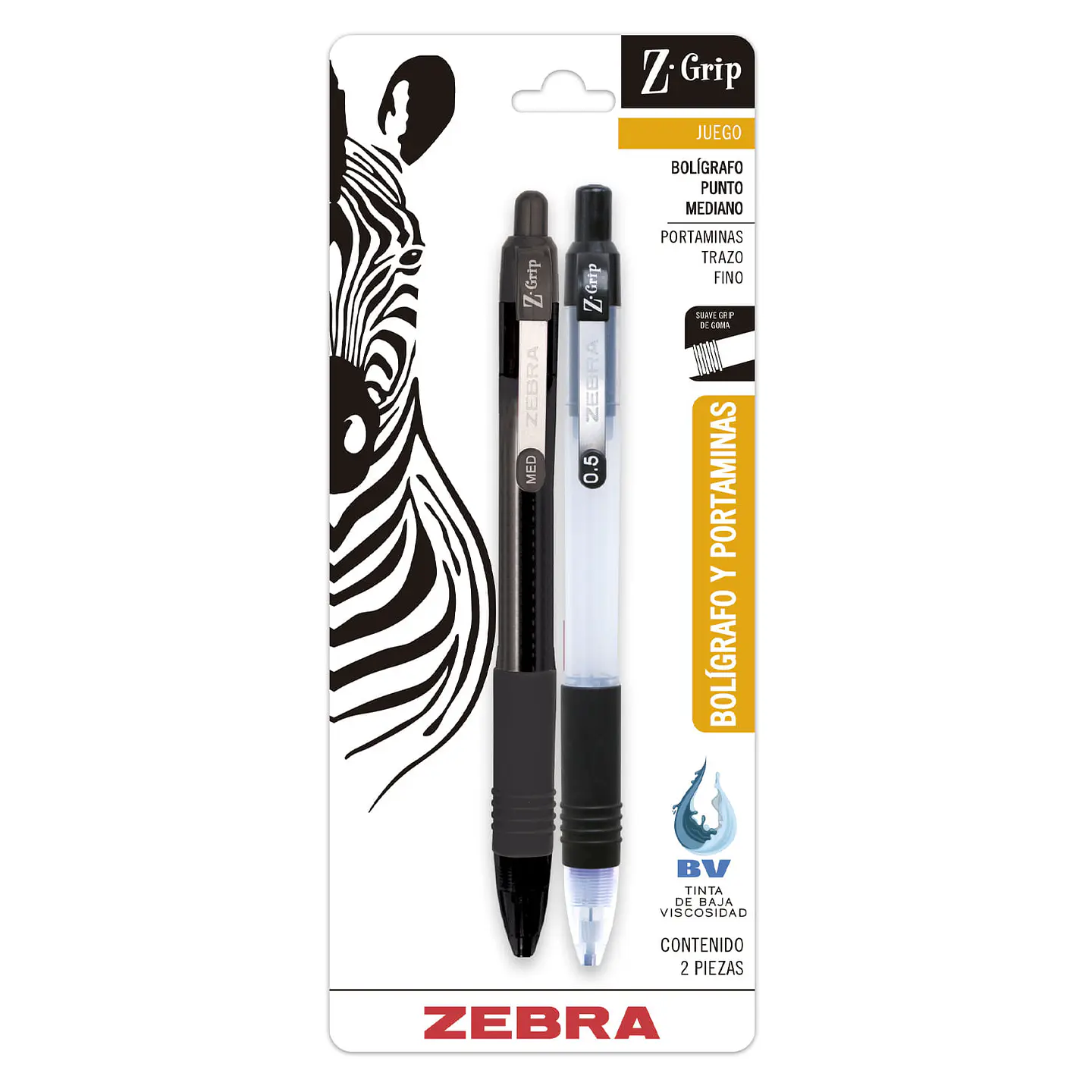 Pack bolígrafo punto mediano 1,0mm + Portaminas trazo fino 0,5 Zebra 1