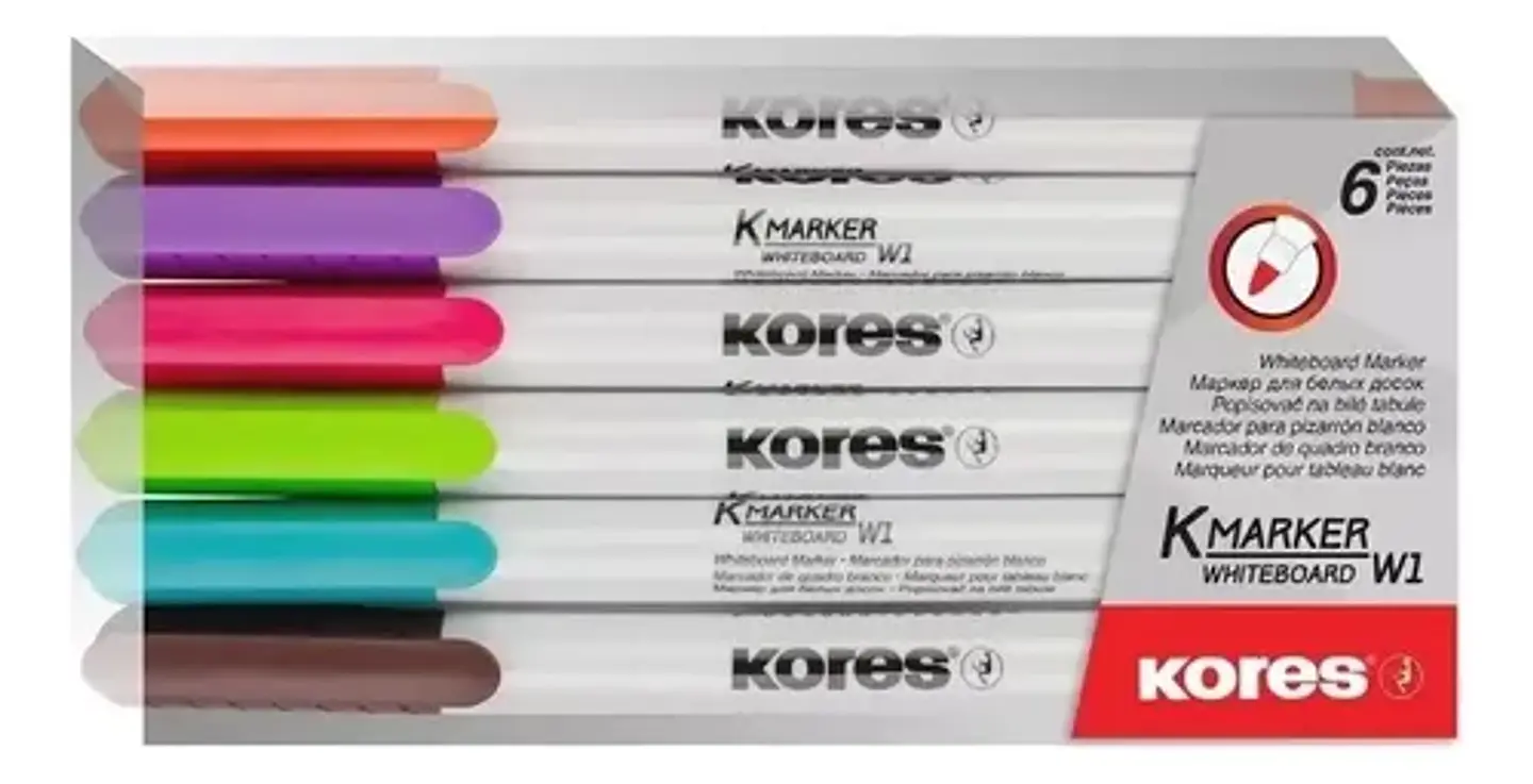 Set Marcadores de pizarra 6 Unidades de colores - Kores 1