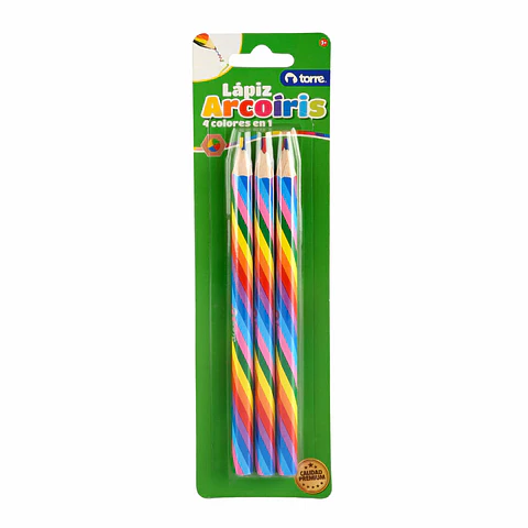 Set 3 Lápices Jumbo Arcoiris Torre