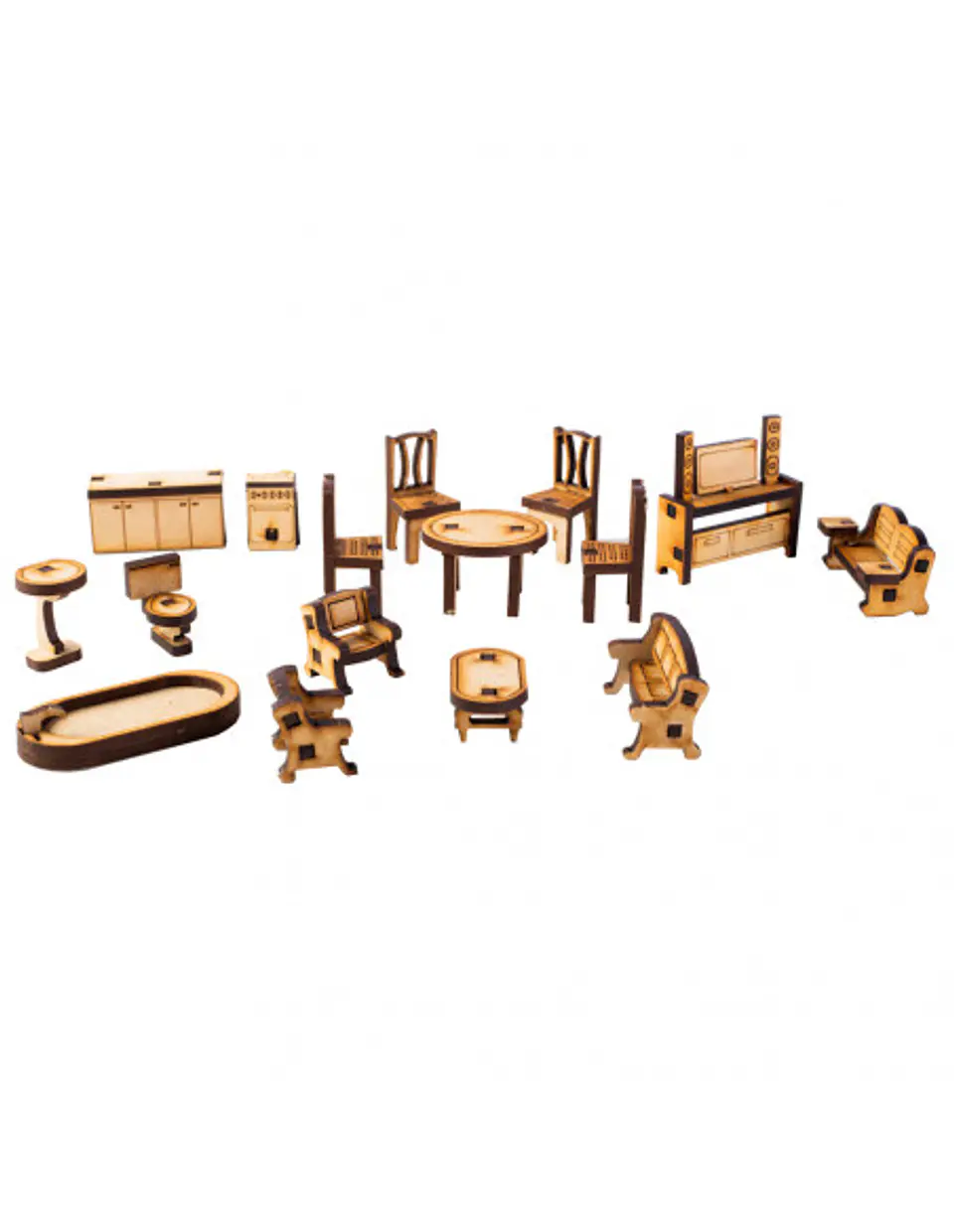 Set de mini muebles para maquetería Marzú 1