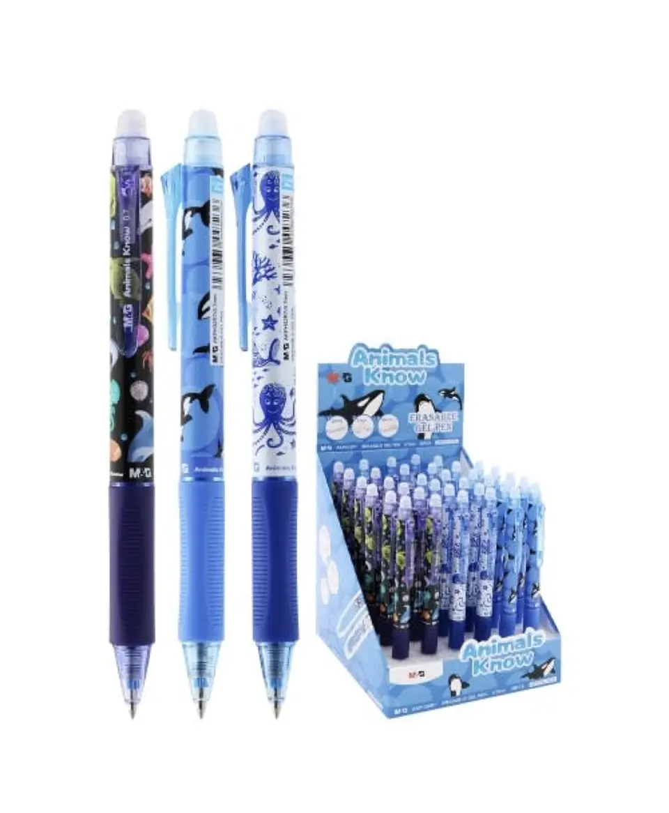 Lapiz Retractil 0.7 Borrable Animals Azul M&G 1