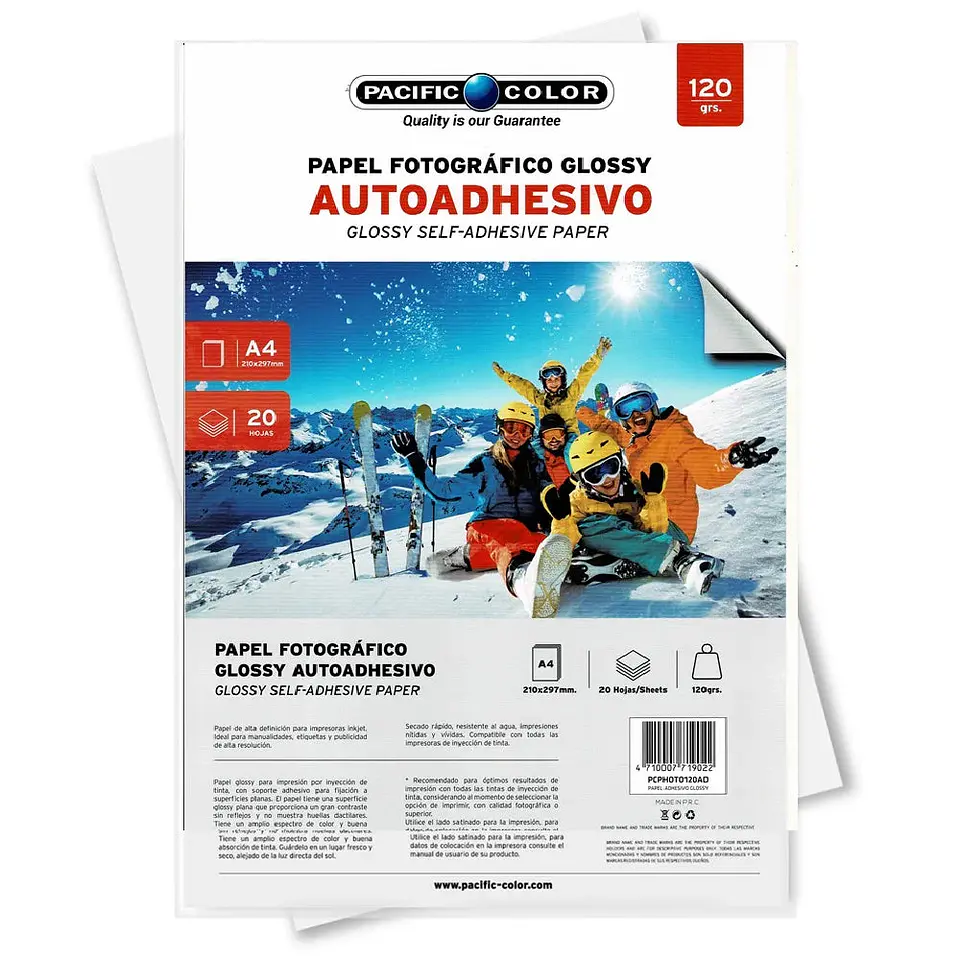 Papel Fotográfico Adhesivo 120 gr x 20 hojas - Pacific  1