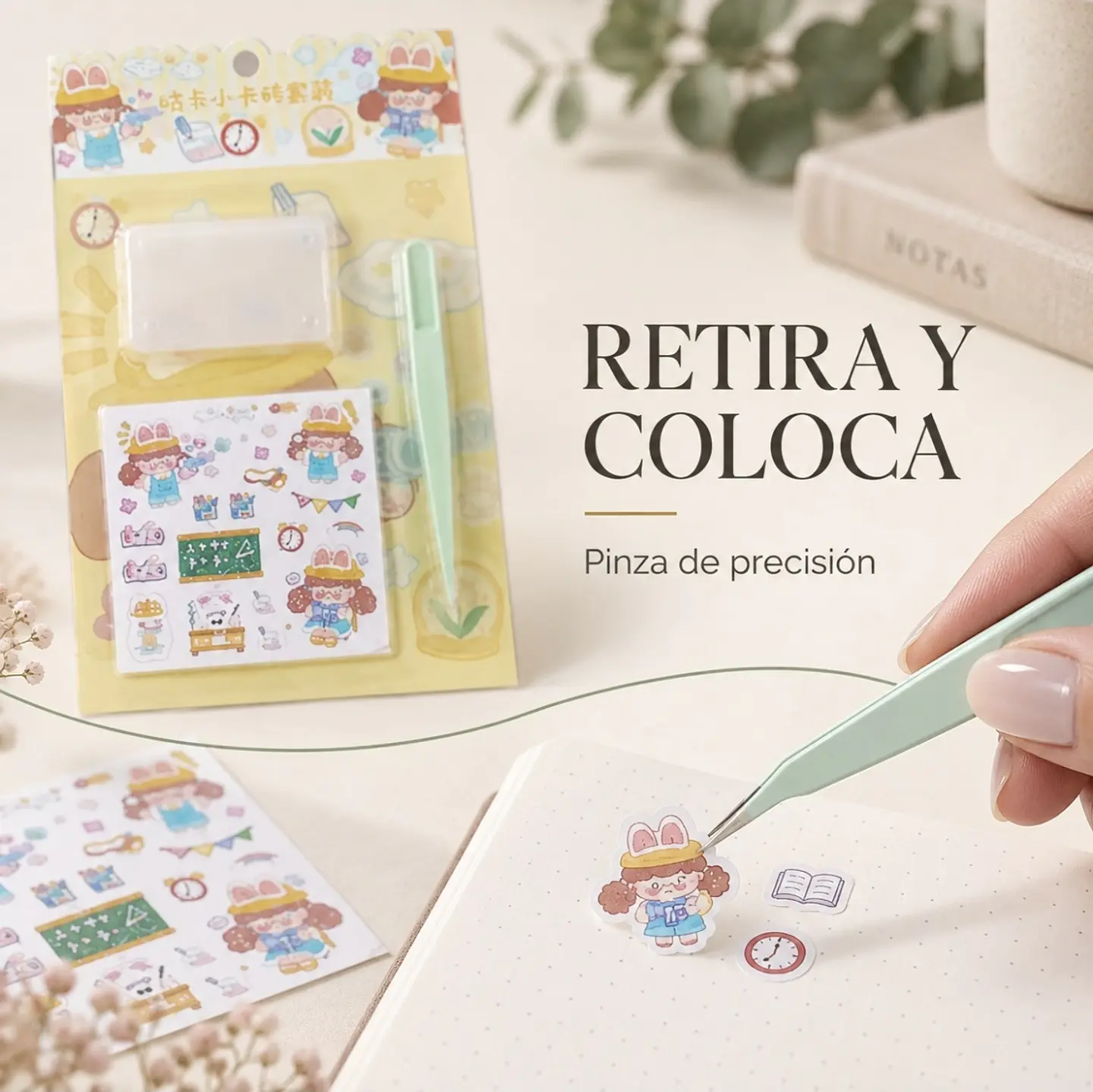  Kit de Stickers GooKa 2 en 1 con Aplicador - Set de 6 Piezas para Decorar y Hacer Photocard 5
