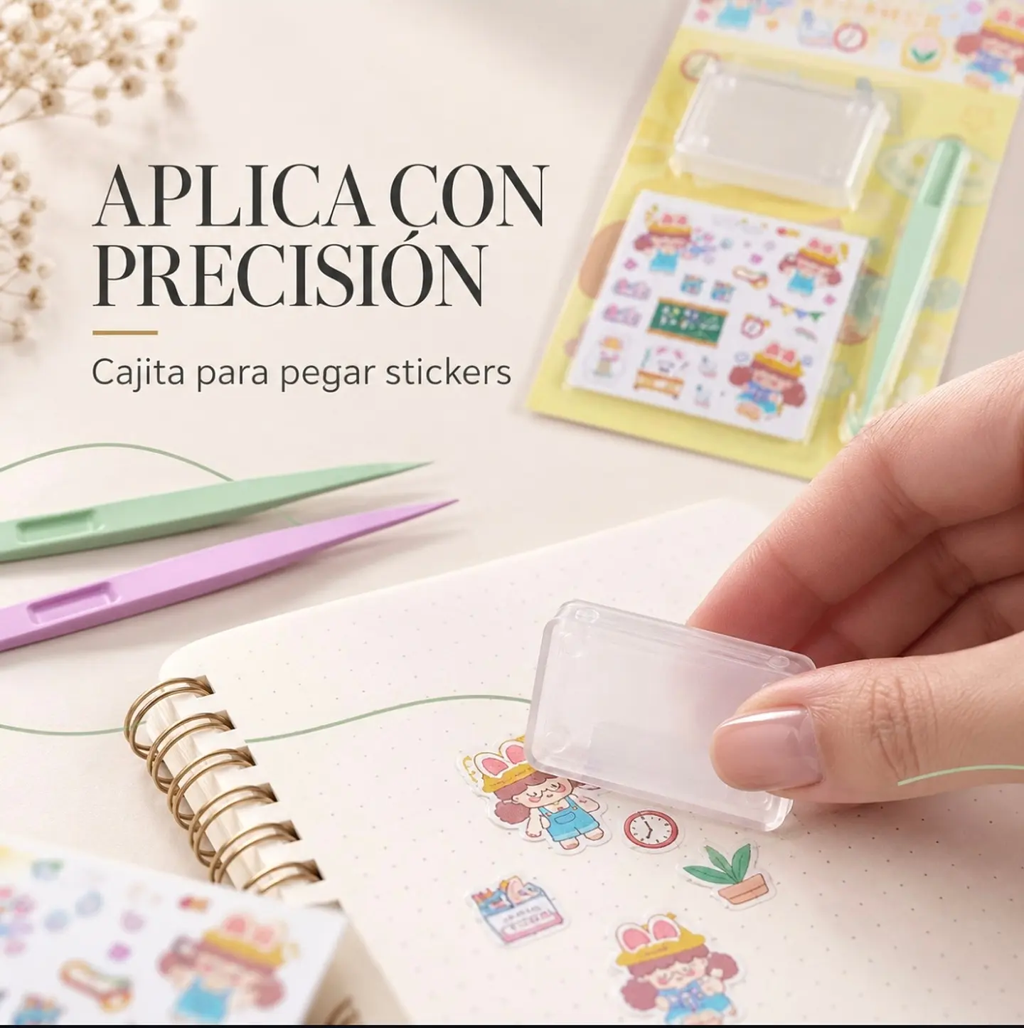  Kit de Stickers GooKa 2 en 1 con Aplicador - Set de 6 Piezas para Decorar y Hacer Photocard 3