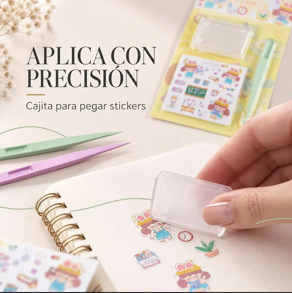  Kit de Stickers GooKa 2 en 1 con Aplicador - Set de 6 Piezas para Decorar y Hacer Photocard 3