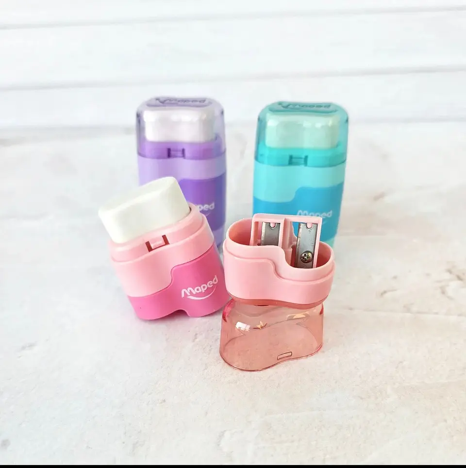  Sacapuntas + Goma Maped Connect Pastel 2 en 1 - Unidad 4