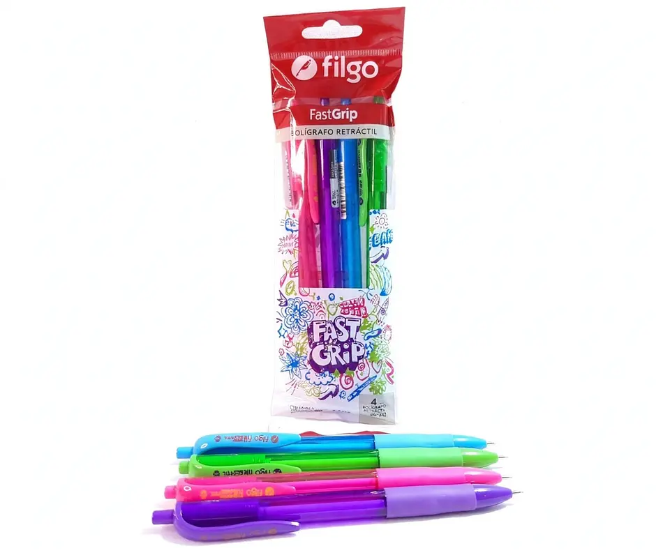 Set 4 Lápices Pasta De Colores Clásicos y Vibrantes Fastidip Filgo 1