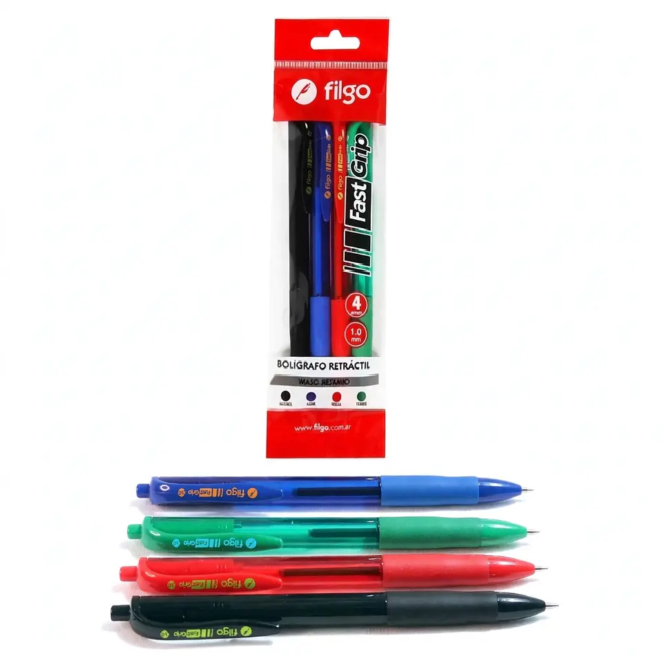 Set 4 Lápices Pasta De Colores Clásicos y Vibrantes Fastidip Filgo 2