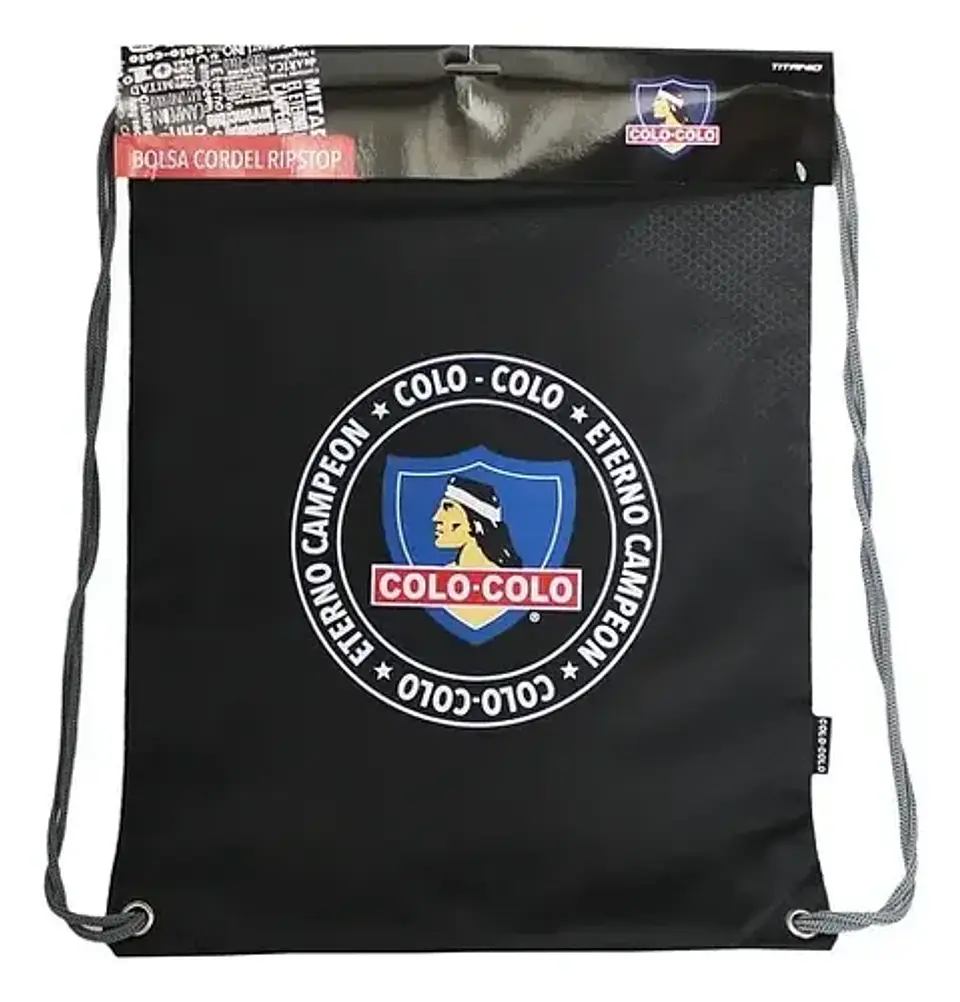 Mochila Viaje Impermeable Fanaticos Modelo Colo-colo Cordel 4l Con Bolsillos 2