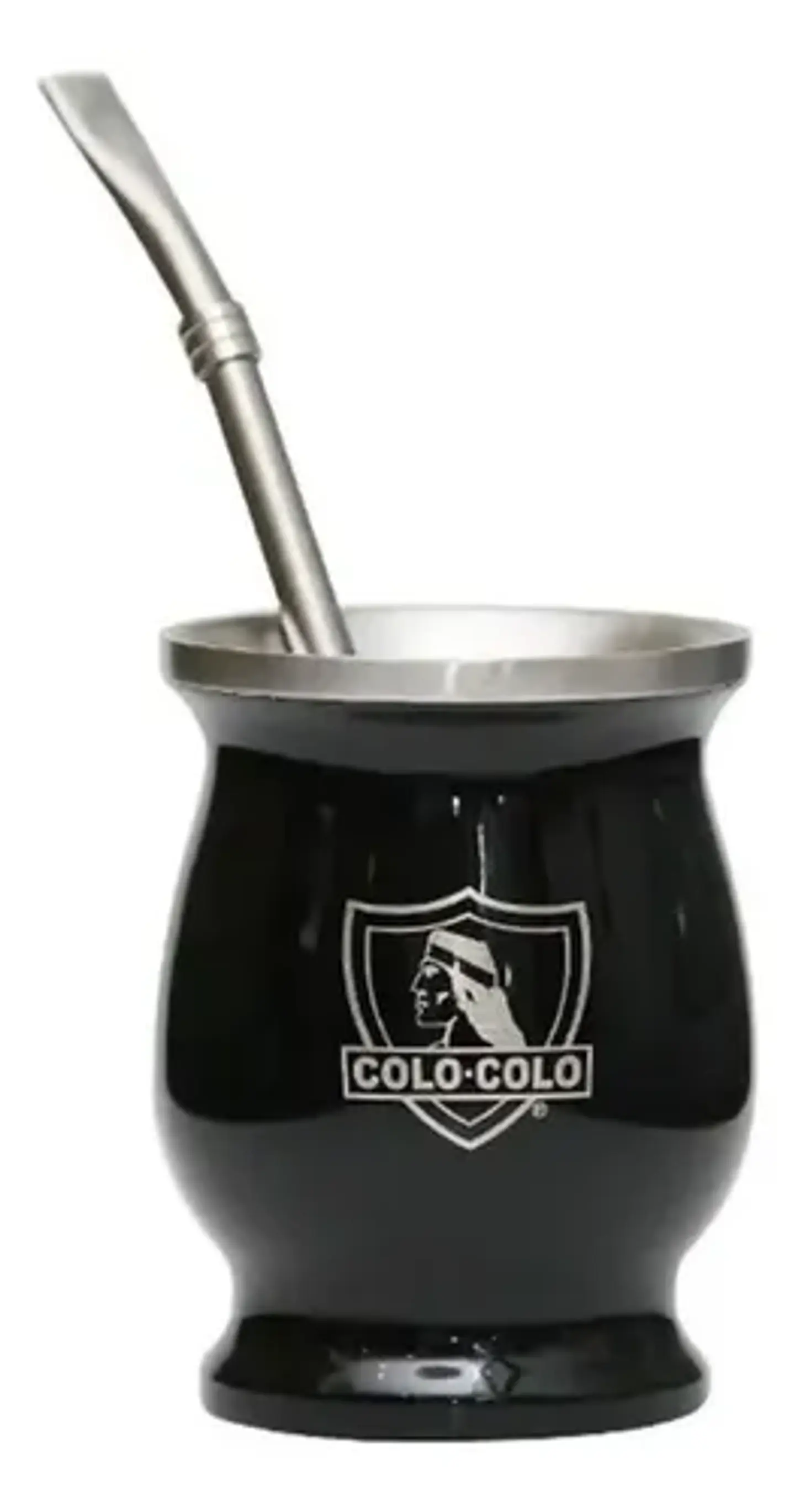 Mate Criollo De Acero Inoxidable Colo Colo Con Bombilla, Térmico Y Negro 3