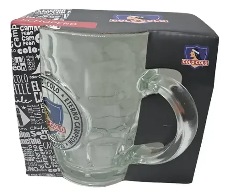 Shopero Vidrio Colo Colo 580ml Beer Mug Cervecero Bar Futbol 3