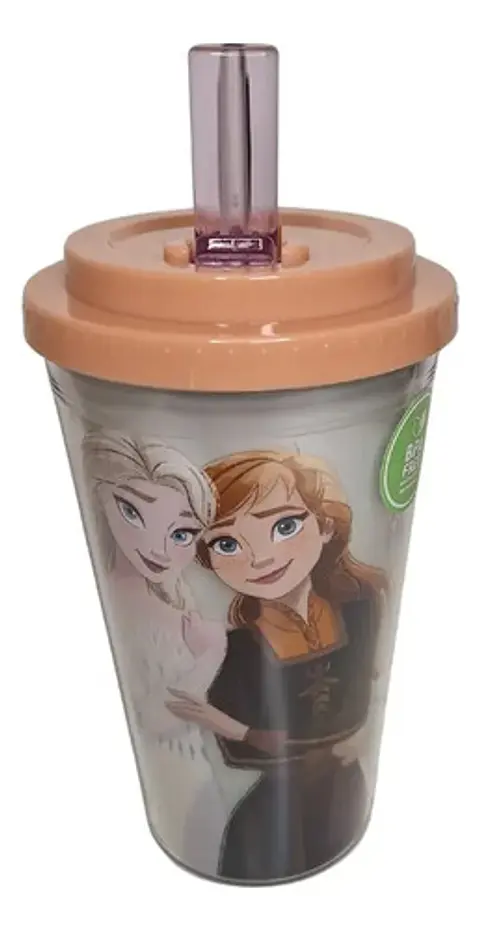Botella Doble Pared 500ml Bombilla Disney