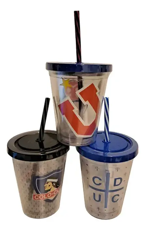 Vaso Colo Colo/uch/ Uc 355 Ml Doble Pared Plástica