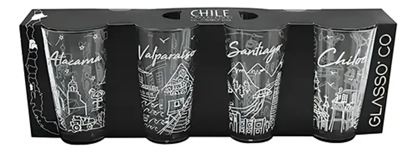 Set 4 Vasos Chile Collection Glasso Transparente 3