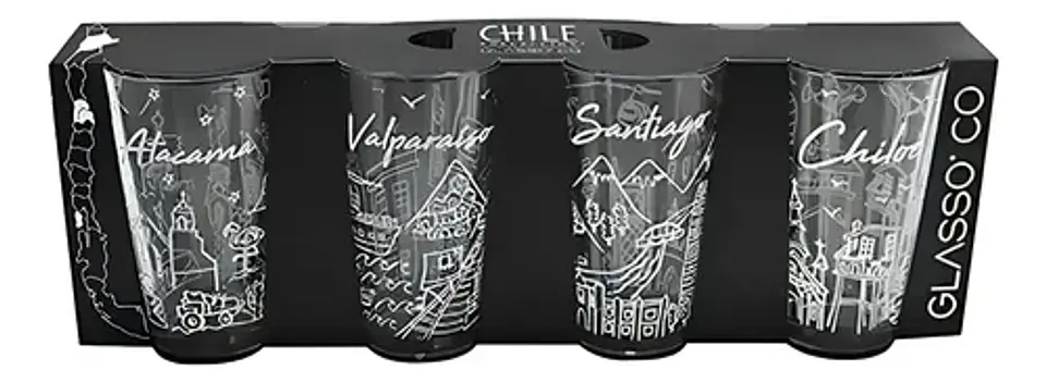 Set 4 Vasos Chile Collection Glasso Transparente 3