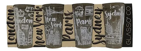 Set De 4 Vasos City Colletion Glasso 475 Ml