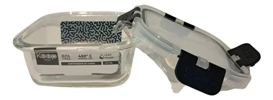 Hermetico Cuadrado Vidrio Libre Bpa Colores Keep 320ml 4