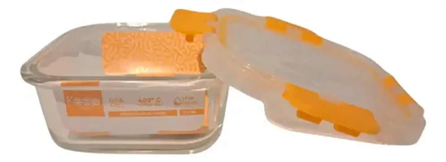 Hermetico Cuadrado Vidrio Libre Bpa Colores Keep 320ml 6