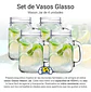 Set 4 Vasos Jarras Mason Jar Glasso 450ml Mojito Aperitivos - Miniatura 2