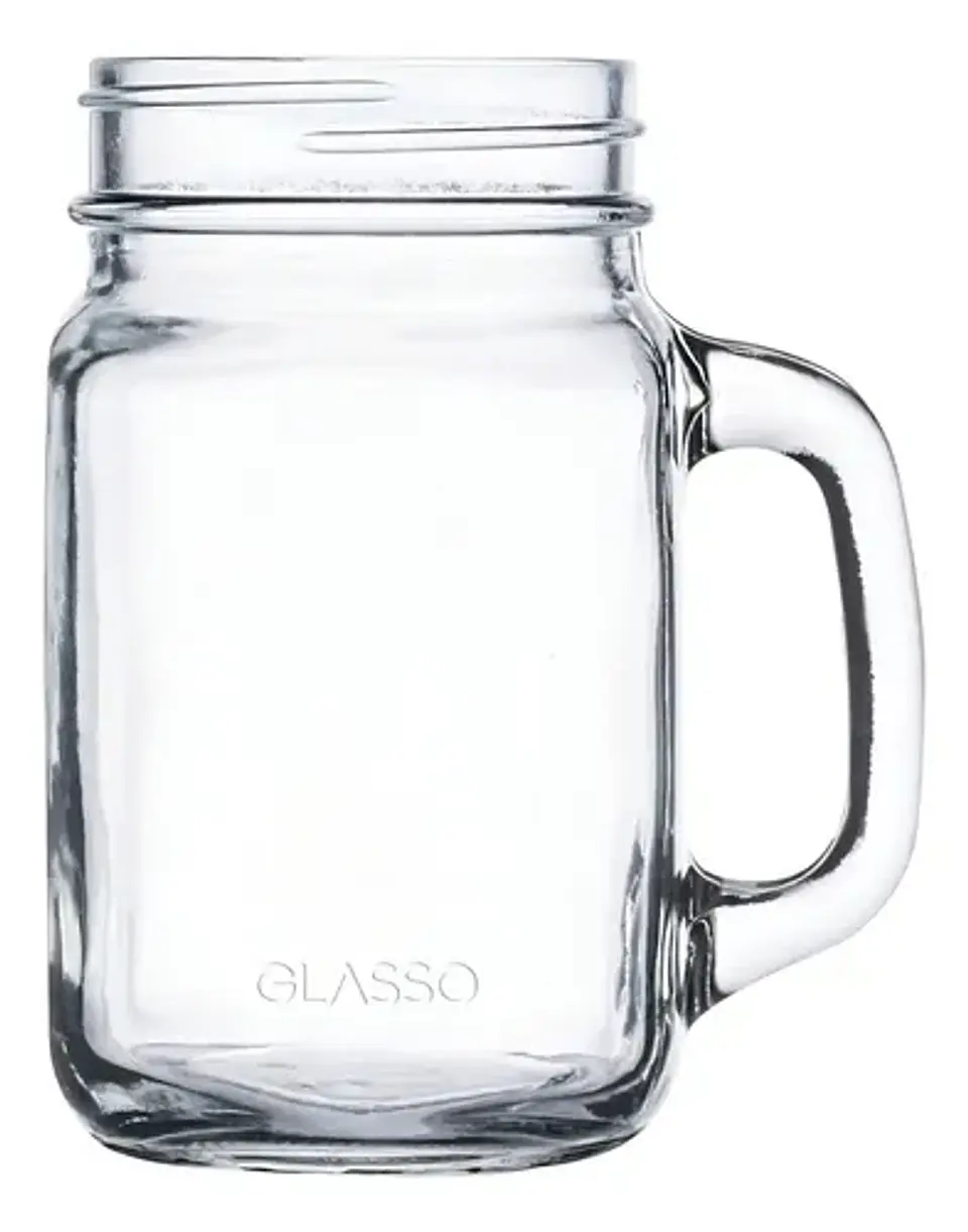 Set 4 Vasos Jarras Mason Jar Glasso 450ml Mojito Aperitivos 4