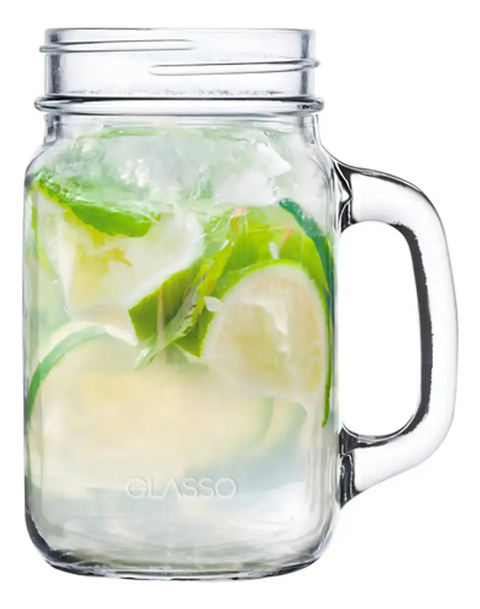 Set 4 Vasos Jarras Mason Jar Glasso 450ml Mojito Aperitivos 5
