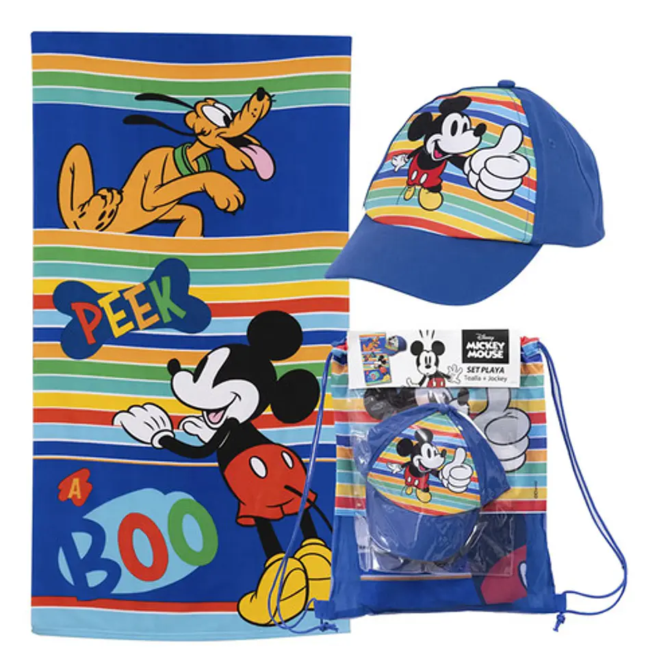 Toalla Playa Disney Niño/a + Morral Cordel+ Lentes O Gorro 4