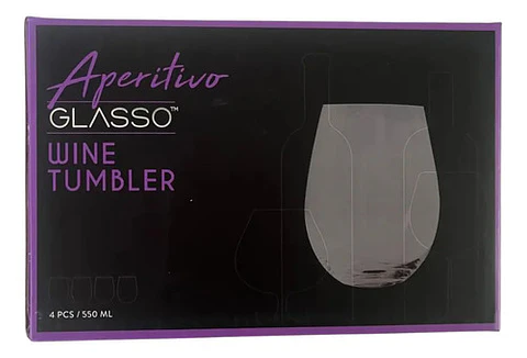 Vaso Vino Glasso De Vidrio Resistente Para Uso Diario