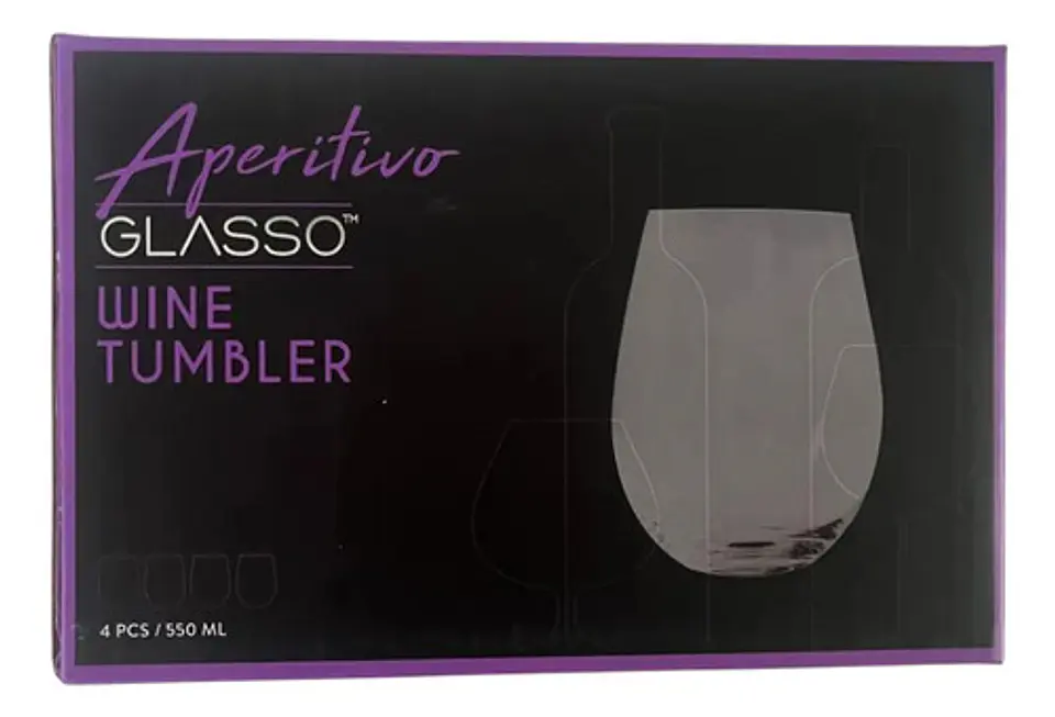 Vaso Vino Glasso De Vidrio Resistente Para Uso Diario 1