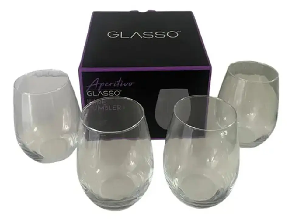 Vaso Vino Glasso De Vidrio Resistente Para Uso Diario 3