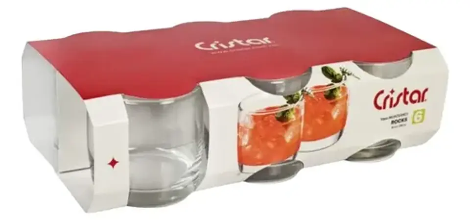 Display 6 Vasos Monterrey W/b 296cc Cristar 3