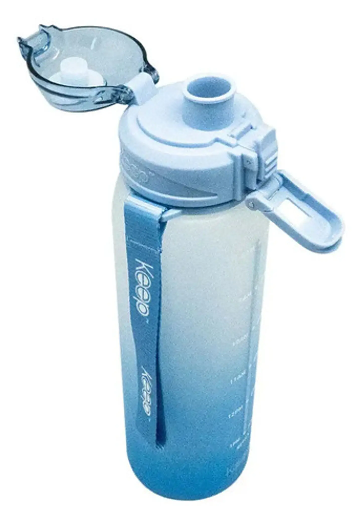 Botella Deportiva Keep Rubber 1l - Diseño Agua Color Azul Acero 2