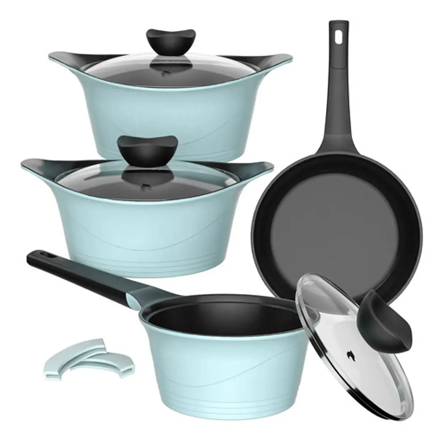 Batería Cocina Aluminio Fundido 7 Piezas Fortis Ice Agua 1