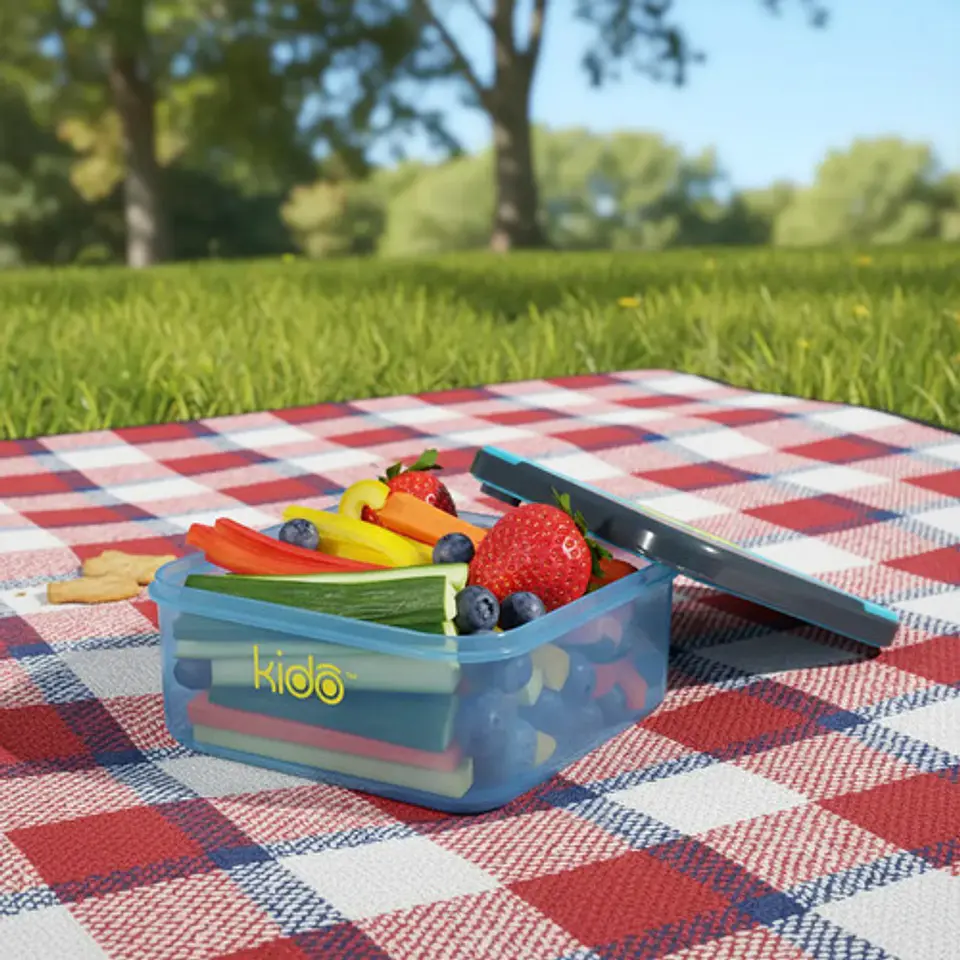 Hermético Kido Con Cubiertos 850ml Libre Bpa 3