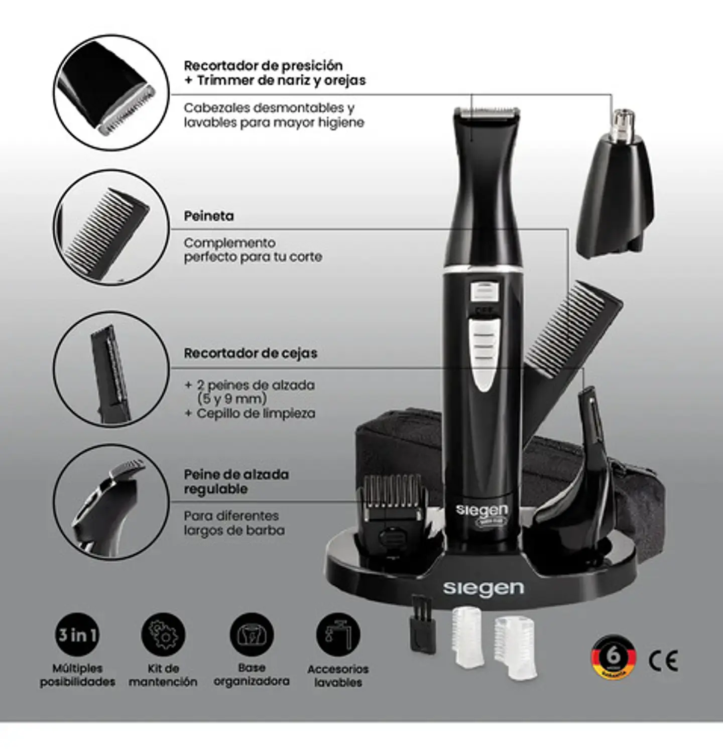 Multistyler Siegen Sg-8030 3 En 1 Color Negro 5