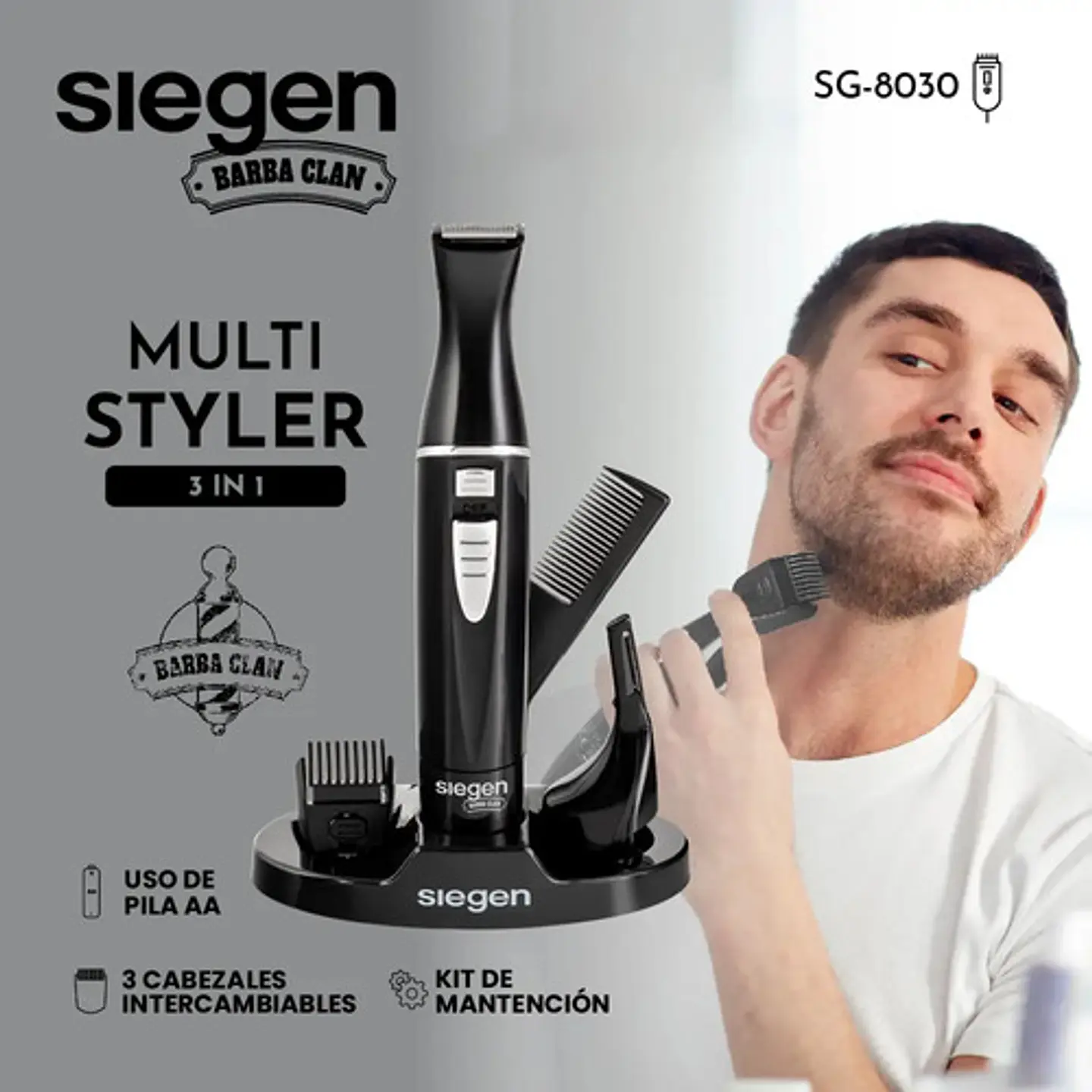 Multistyler Siegen Sg-8030 3 En 1 Color Negro 2