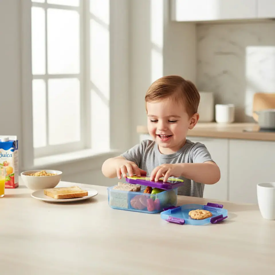 Hermético Kido Con Cubiertos 850ml Libre Bpa 4