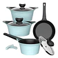Batería Cocina Aluminio Fundido 7 Piezas Fortis Ice Agua - Miniatura 1